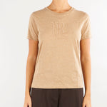 T-shirt Cammello in jersey mélange con logo ricamato 200B27405 001 LAUREN RALPH LAUREN 