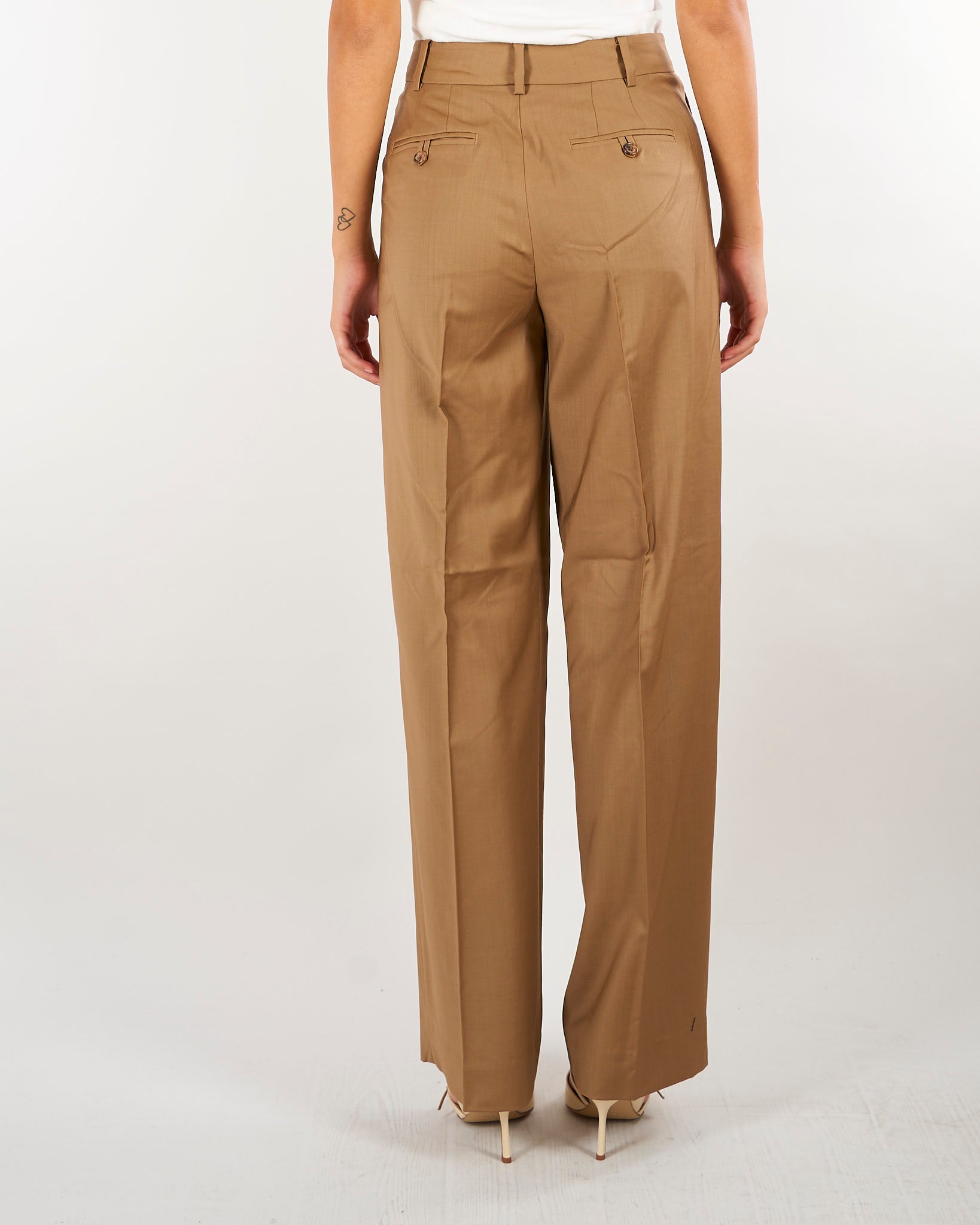 Pantaloni Camel in lana con pieghe 200B27625 001 LAUREN RALPH LAUREN 