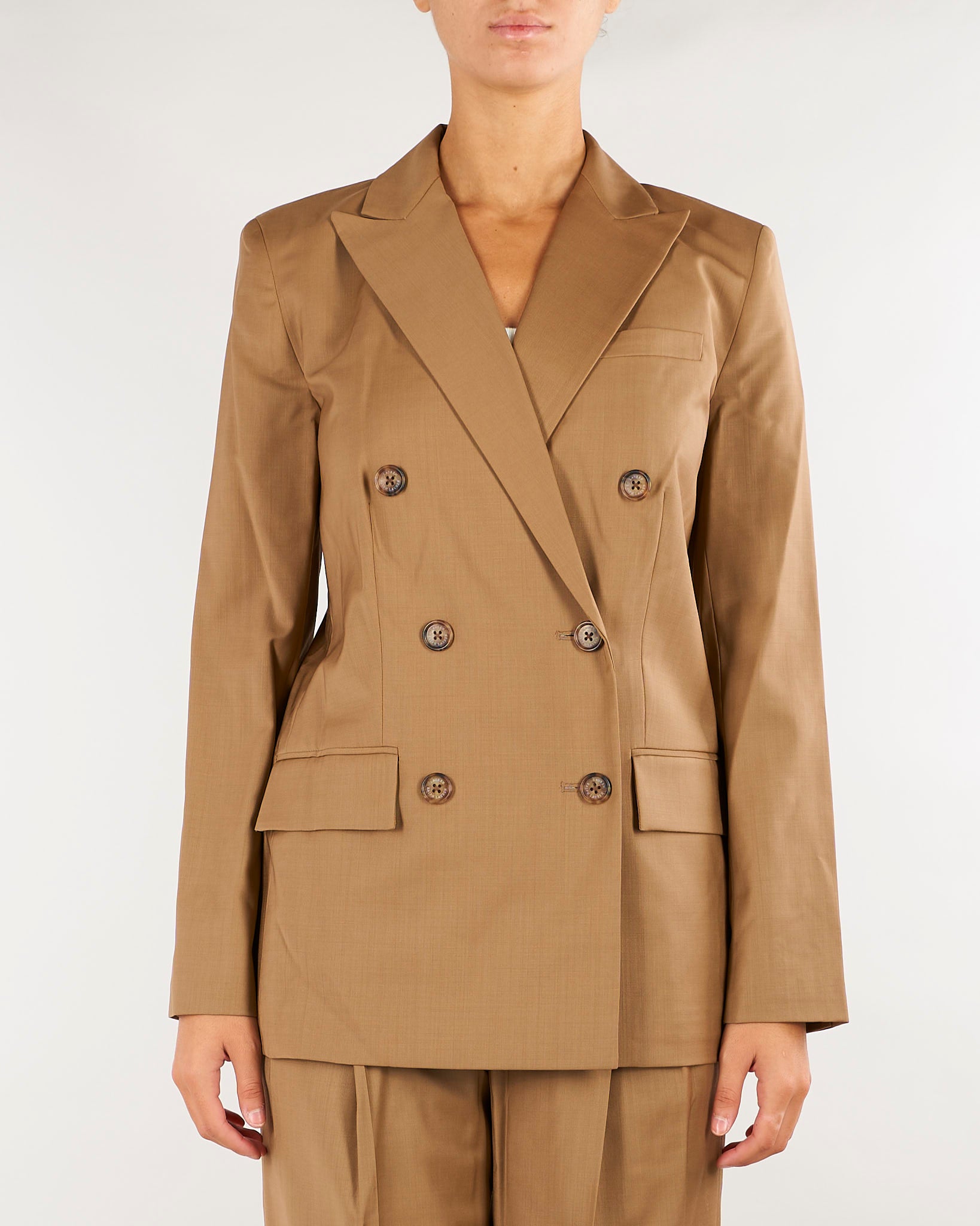 Blazer Camel in lana a doppio petto 200B27684 001 LAUREN RALPH LAUREN 