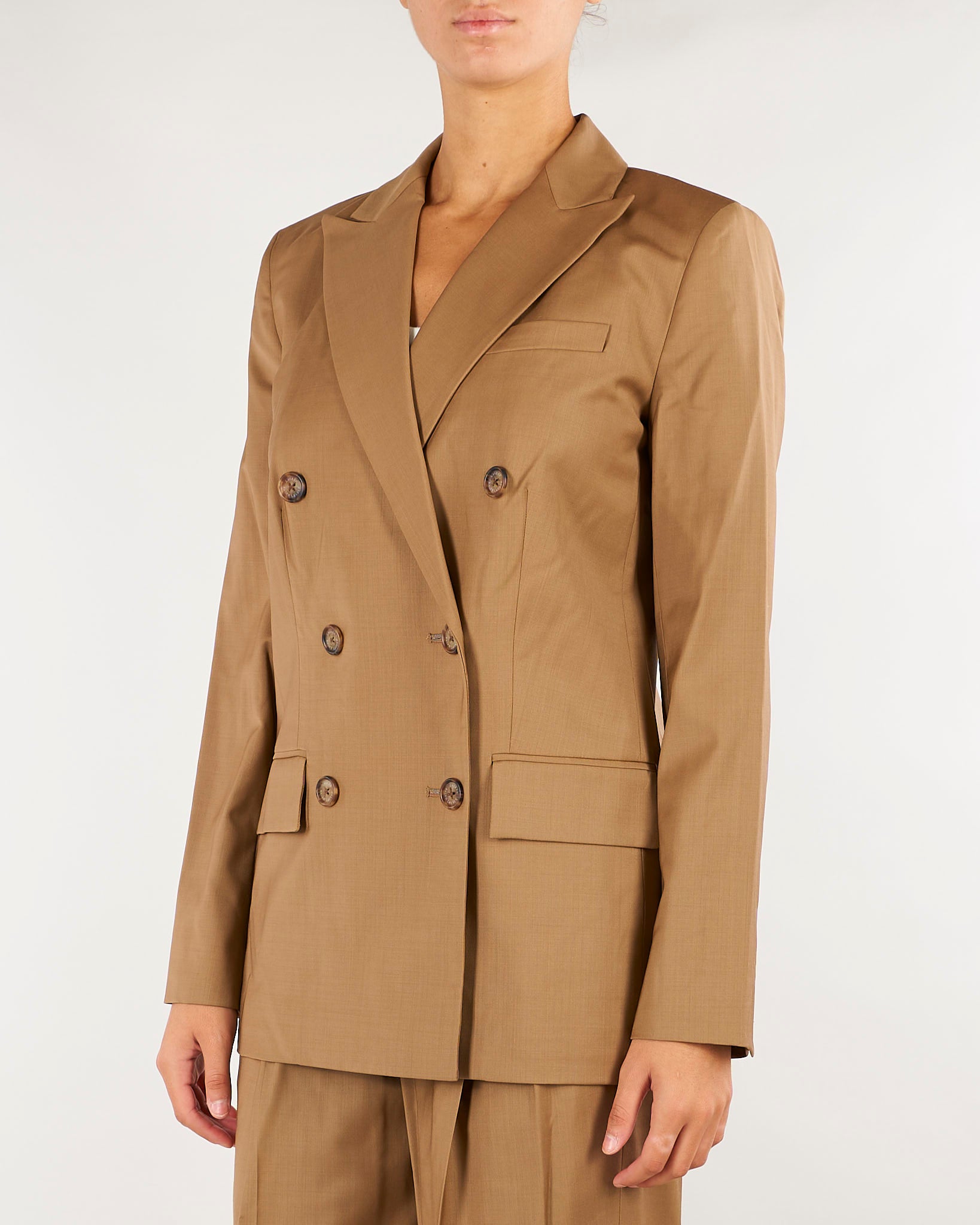 Blazer Camel in lana a doppio petto 200B27684 001 LAUREN RALPH LAUREN 