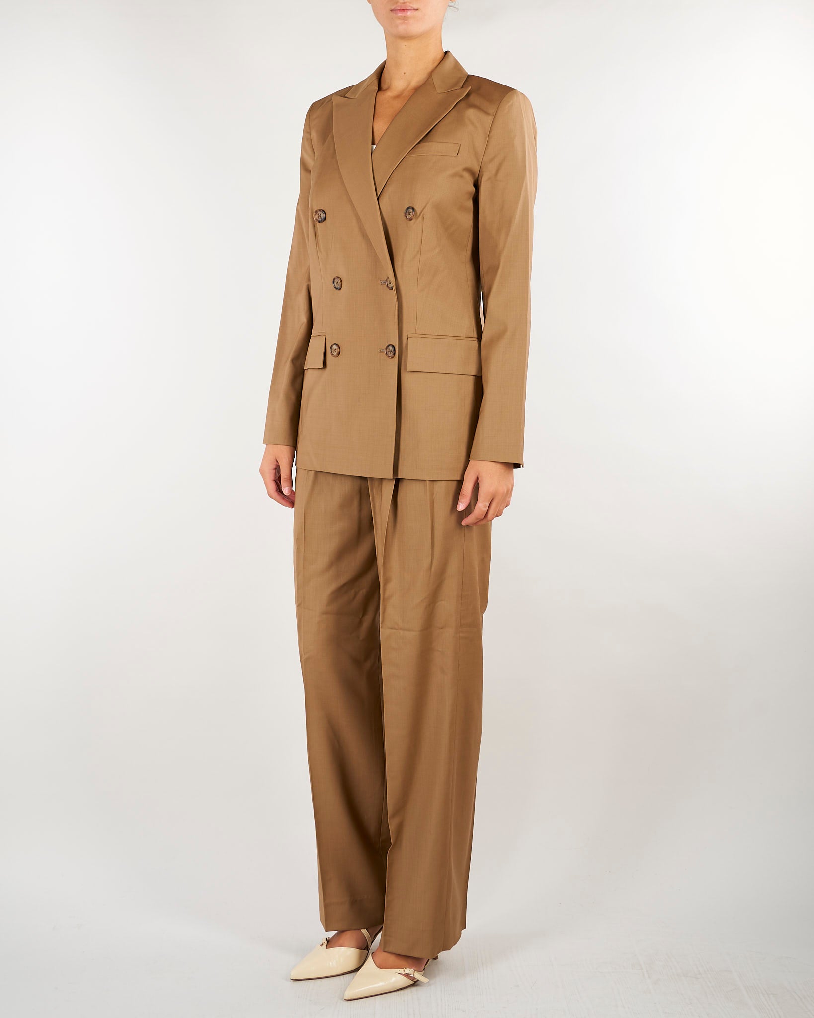 Blazer Camel in lana a doppio petto 200B27684 001 LAUREN RALPH LAUREN 