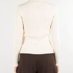 Maglia polo Burro a coste a maniche lunghe 200P03459 003 LAUREN RALPH LAUREN 