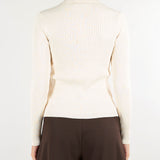 Maglia polo Burro a coste a maniche lunghe 200P03459 003 LAUREN RALPH LAUREN 