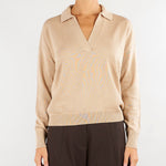 Maglia Beige polo in cotone e modal 200P14056 500 LAUREN RALPH LAUREN 