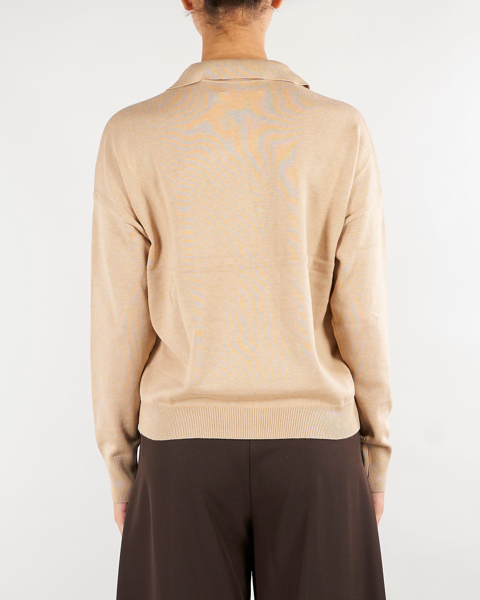 Maglia Beige polo in cotone e modal 200P14056 500 LAUREN RALPH LAUREN 