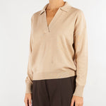Maglia Beige polo in cotone e modal 200P14056 500 LAUREN RALPH LAUREN 