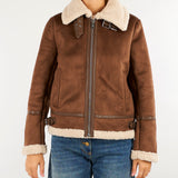 Giubbotto Camel in camoscio ecologico 297P04122 003 LAUREN RALPH LAUREN 