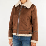 Giubbotto Camel in camoscio ecologico 297P04122 003 LAUREN RALPH LAUREN 