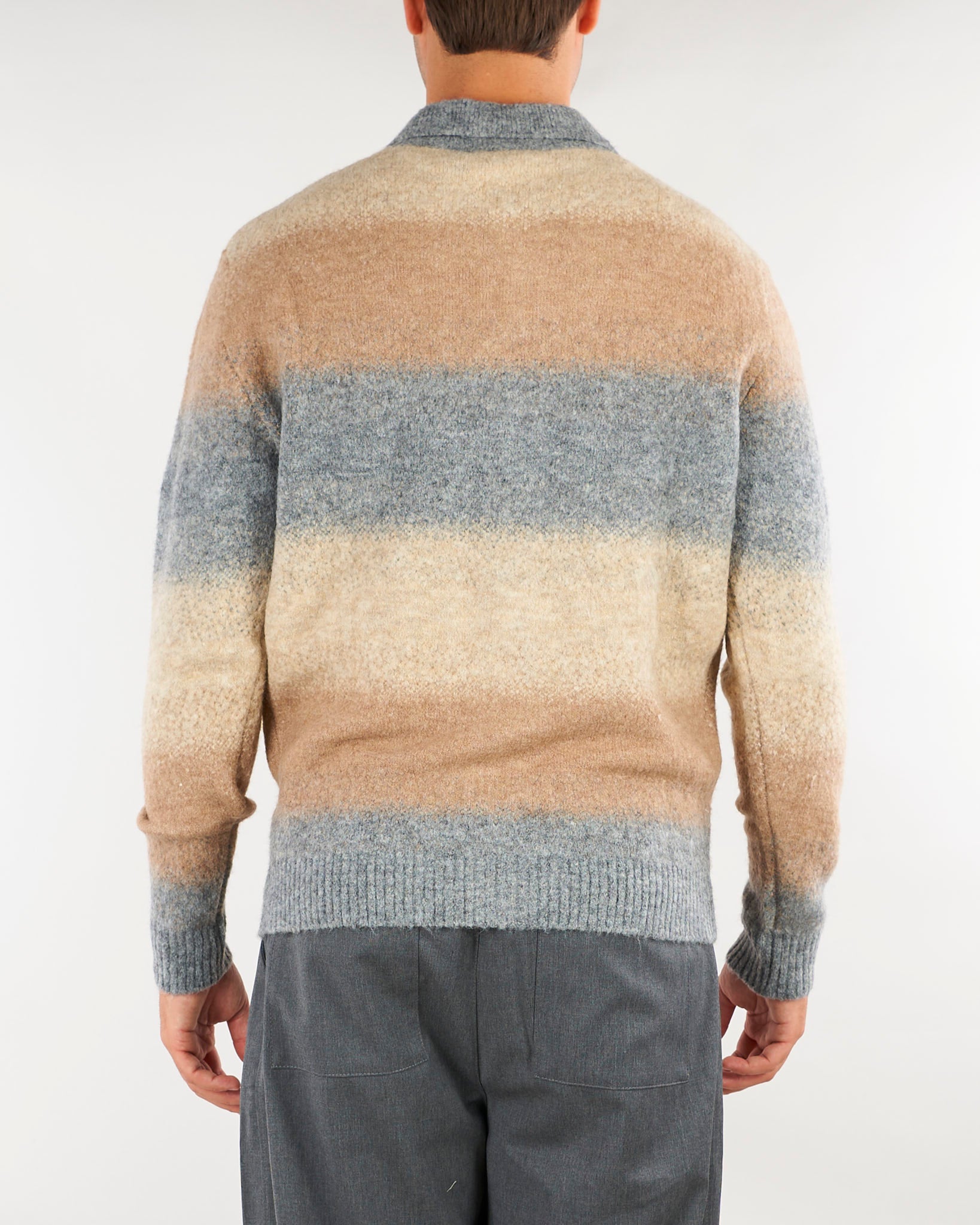Cardigan Grigio-Beige degradè in lana 4132M530263831 97 MANUEL RITZ 