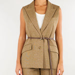 Giacca Beige smanicata in lana e seta MLLADORNI 2 MARELLA 