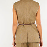 Giacca Beige smanicata in lana e seta MLLADORNI 2 MARELLA 