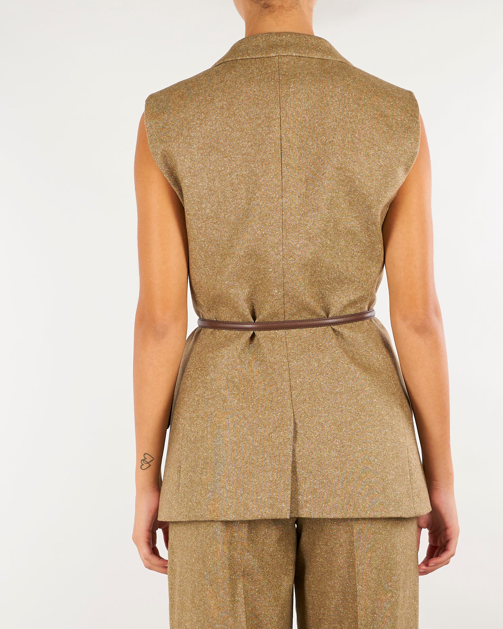 Giacca Beige smanicata in lana e seta MLLADORNI 2 MARELLA 