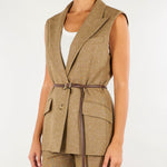 Giacca Beige smanicata in lana e seta MLLADORNI 2 MARELLA 
