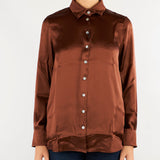 Camicia Tabacco in raso di misto seta MLLALFIO 3 MARELLA 