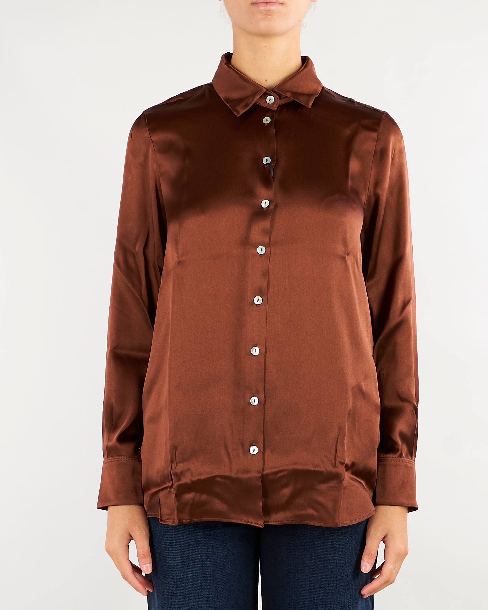 Camicia Tabacco in raso di misto seta MLLALFIO 3 MARELLA 