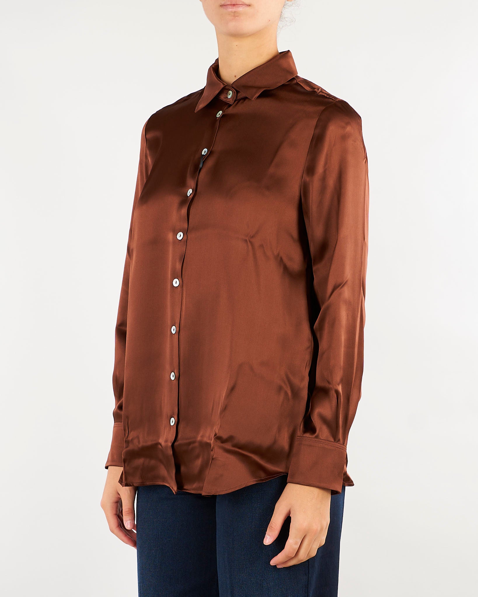 Camicia Tabacco in raso di misto seta MLLALFIO 3 MARELLA 