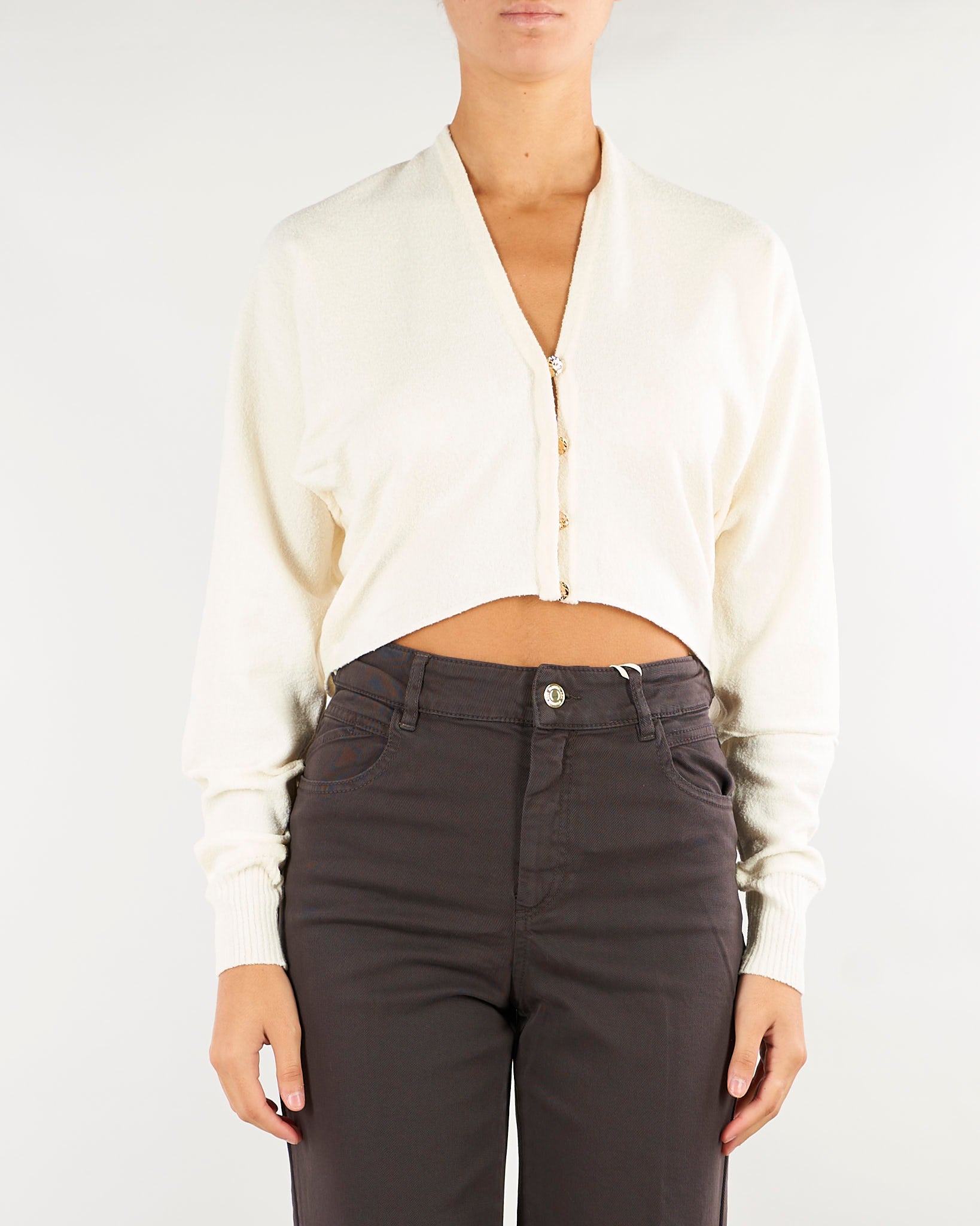 Cardigan Panna crop in misto lana MLLBAFFO 3 MARELLA 