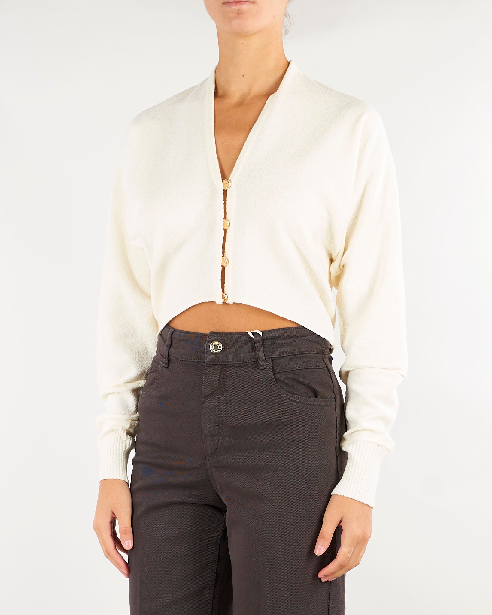 Cardigan Panna crop in misto lana MLLBAFFO 3 MARELLA 