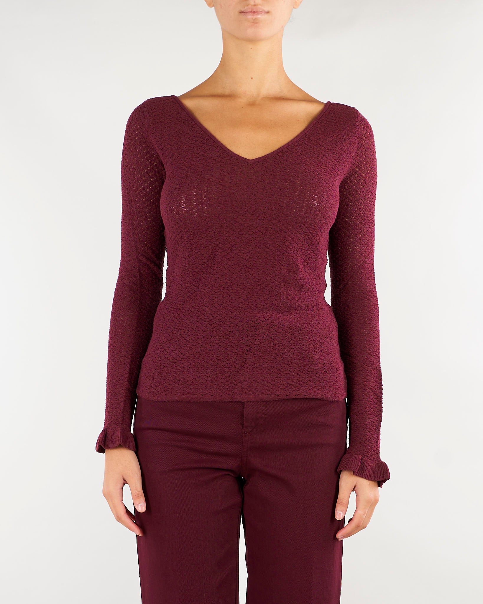 Maglia Bordeaux in filato bouclé MLLCANTONE 5 MARELLA 