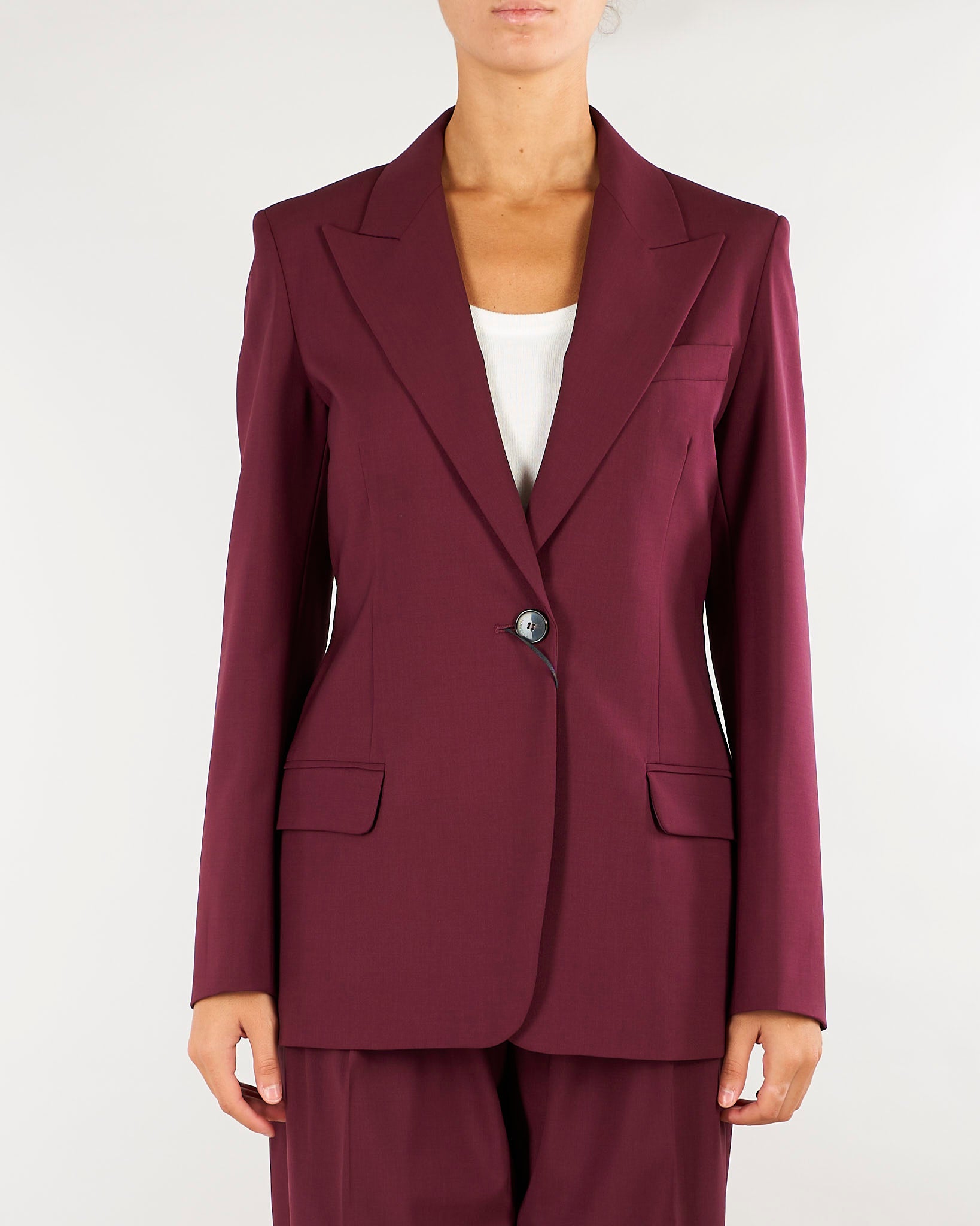 Blazer Bordeaux in lana stretch MLLCERVO 3 MARELLA 