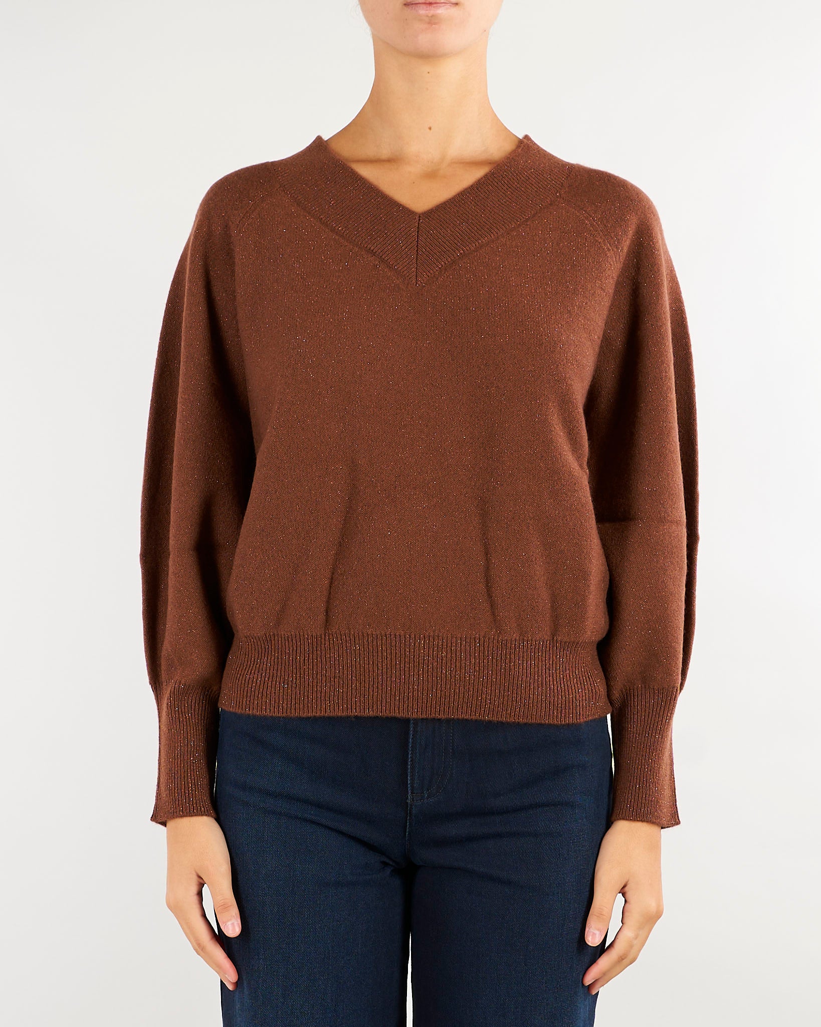 Maglia Tabacco in misto cashmere e lurex MLLDOPPIA 3 MARELLA 