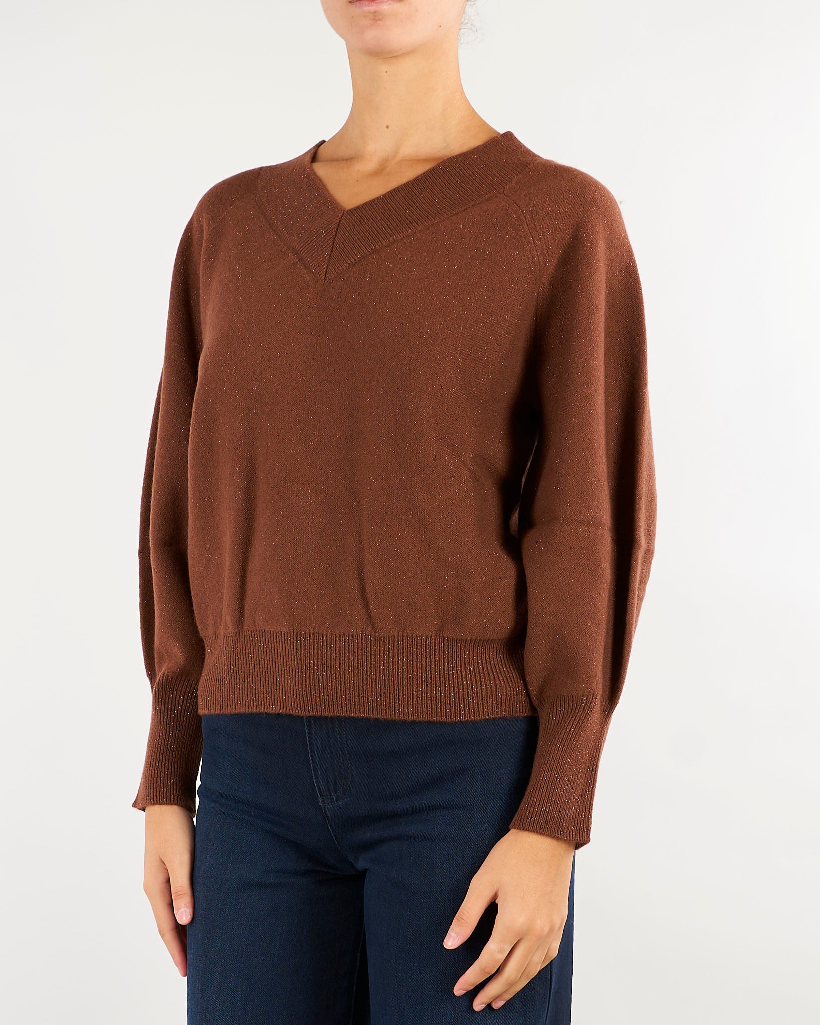 Maglia Tabacco in misto cashmere e lurex MLLDOPPIA 3 MARELLA 
