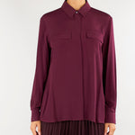 Camicia Bordeaux con taschini in misto seta MLLFESTOSO1 4 MARELLA 