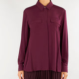 Camicia Bordeaux con taschini in misto seta MLLFESTOSO1 4 MARELLA 