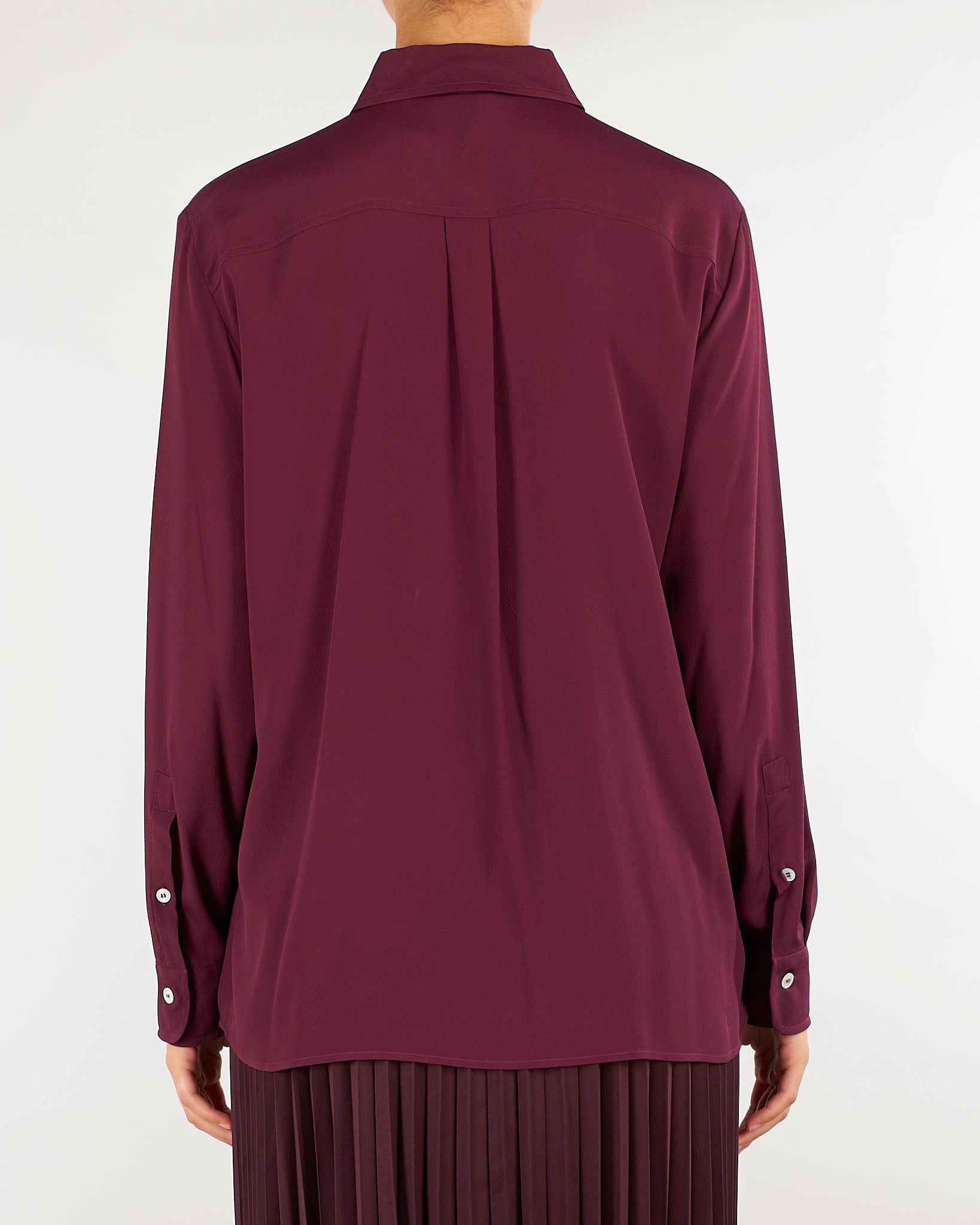 Camicia Bordeaux con taschini in misto seta MLLFESTOSO1 4 MARELLA 