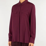 Camicia Bordeaux con taschini in misto seta MLLFESTOSO1 4 MARELLA 