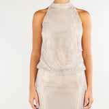 Top Nude smanicato in rete con strass MLLGABARRA 1 MARELLA 