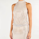 Top Nude smanicato in rete con strass MLLGABARRA 1 MARELLA 