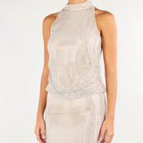 Top Nude smanicato in rete con strass MLLGABARRA 1 MARELLA 
