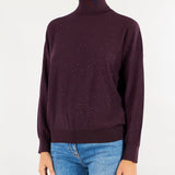 Maglia Bordeaux a lupetto con micro paillettes MLLGESTO 2 MARELLA 