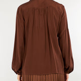Camicia Tabacco in seta lavata con fiocco MLLMORA 4 MARELLA 