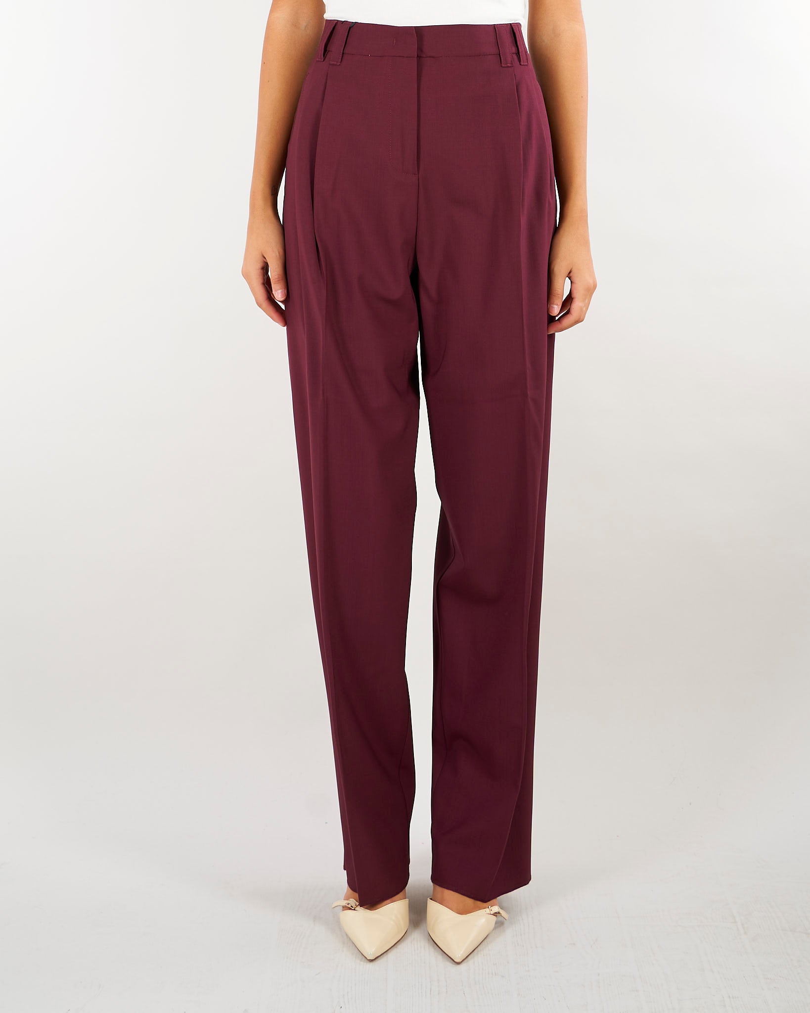 Pantalone carrot Bordeaux in lana stretch MLLODINO 3 MARELLA 