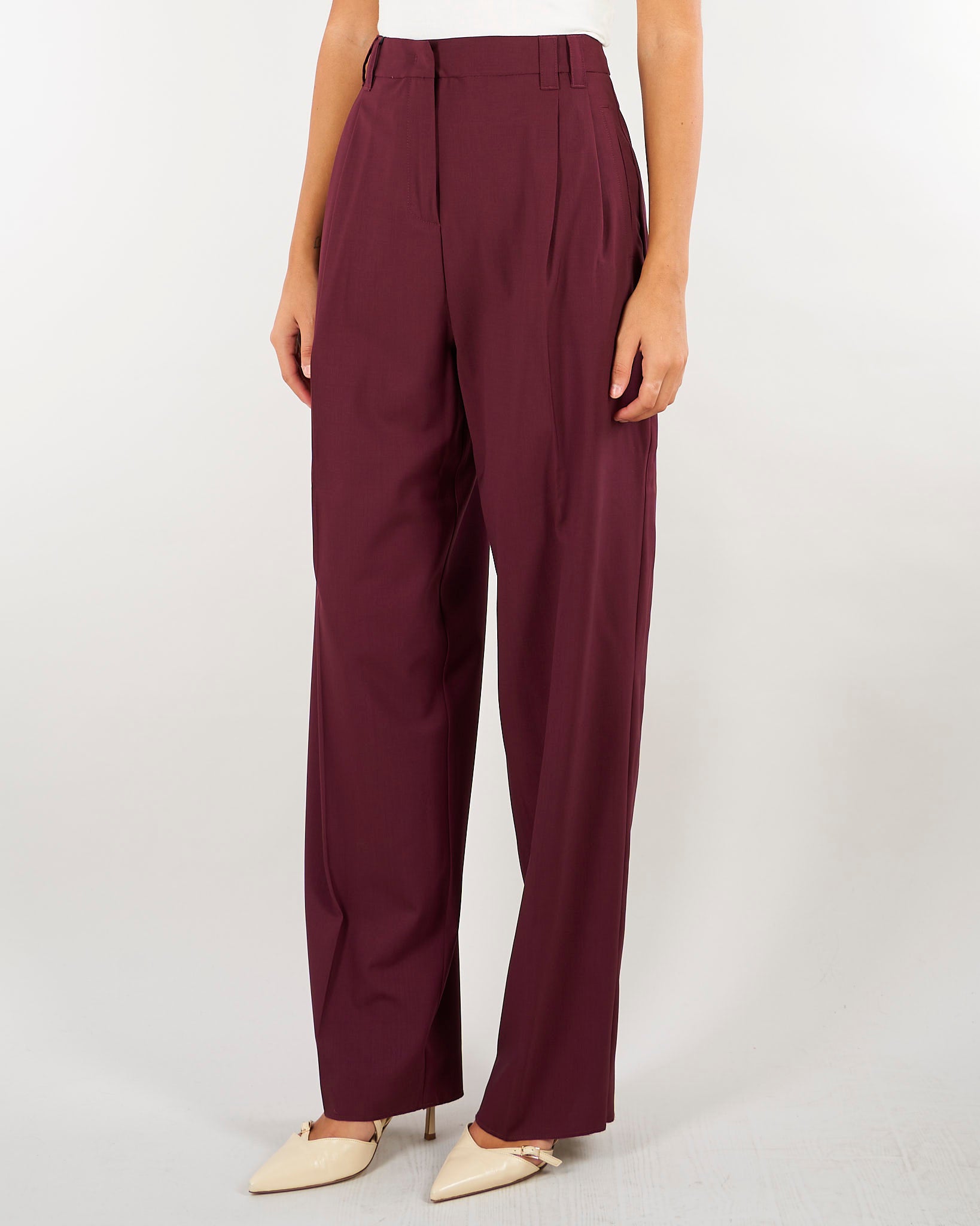 Pantalone carrot Bordeaux in lana stretch MLLODINO 3 MARELLA 