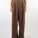 Pantalone Marrone wide leg in lana leggera MLLVERBENA 1 MARELLA 