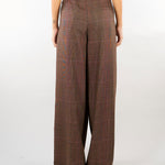 Pantalone Marrone wide leg in lana leggera MLLVERBENA 1 MARELLA 