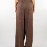 Pantalone Marrone wide leg in lana leggera MLLVERBENA 1 MARELLA 