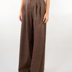 Pantalone Marrone wide leg in lana leggera MLLVERBENA 1 MARELLA 
