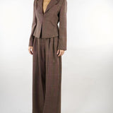 Pantalone Marrone wide leg in lana leggera MLLVERBENA 1 MARELLA 