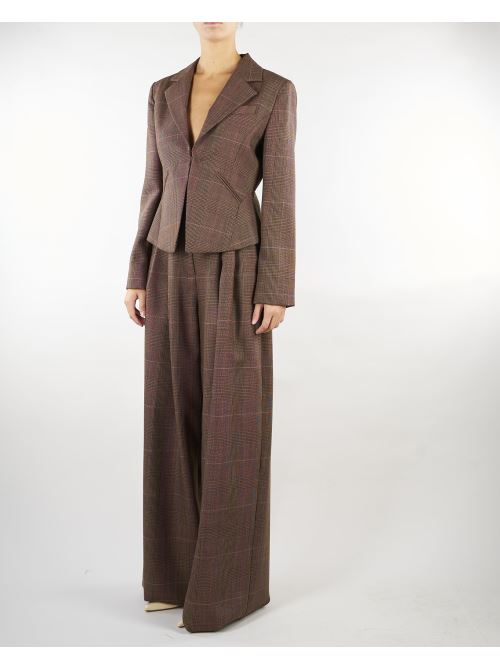 Pantalone Marrone wide leg in lana leggera MLLVERBENA 1 MARELLA 