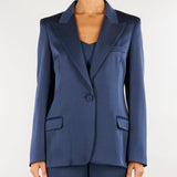 Blazer Blu monopetto in satin MLLZIMINO 3 MARELLA 
