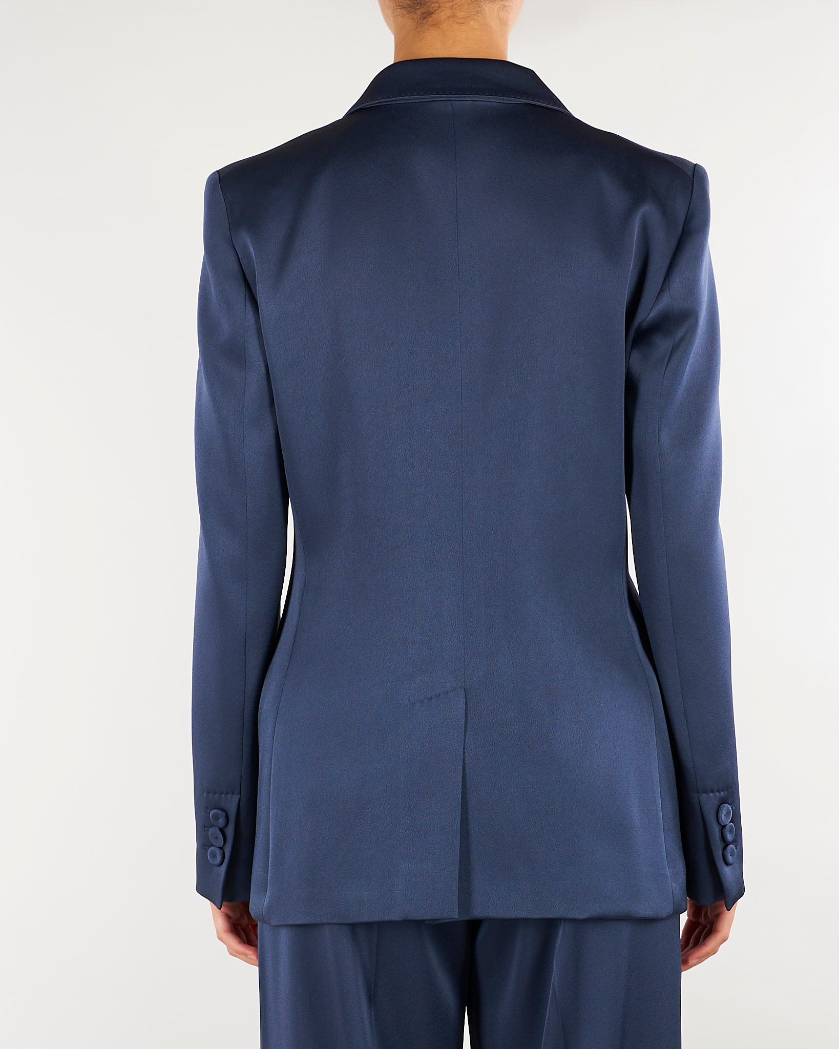 Blazer Blu monopetto in satin MLLZIMINO 3 MARELLA 
