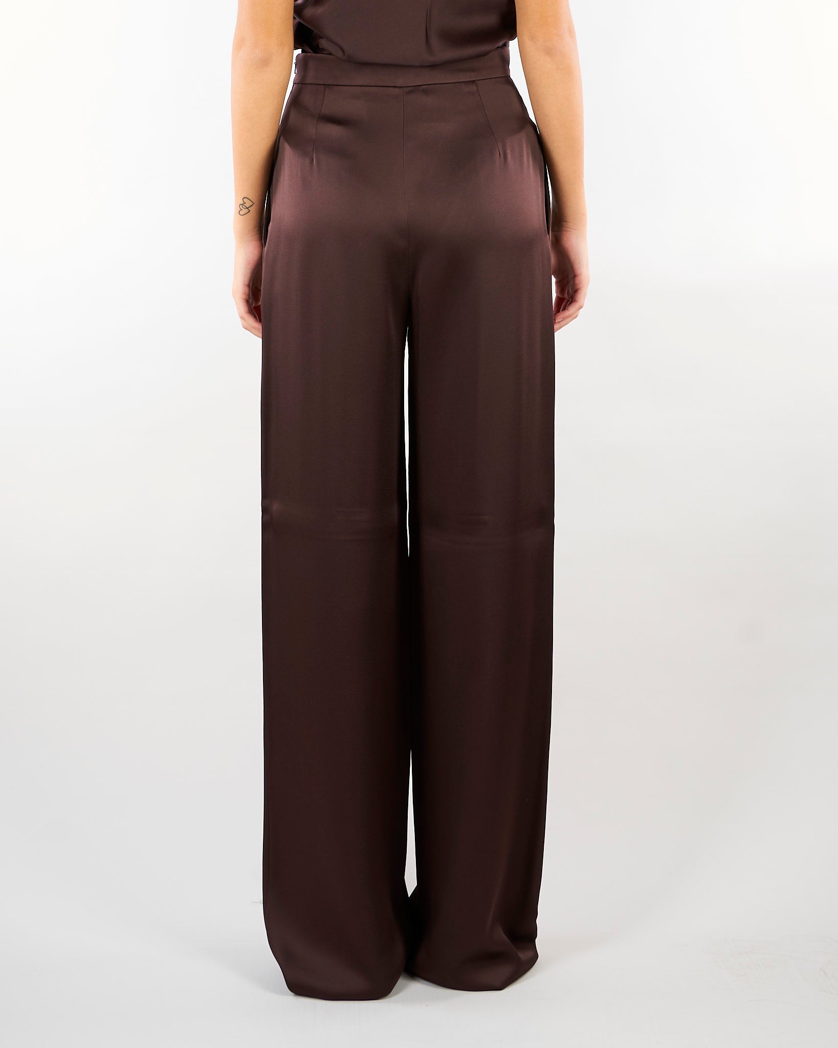 Pantalone Moro palazzo in envers satin MSEALPACA 60 MAX MARA STUDIO 