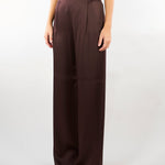 Pantalone Moro palazzo in envers satin MSEALPACA 60 MAX MARA STUDIO 