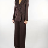 Pantalone Moro palazzo in envers satin MSEALPACA 60 MAX MARA STUDIO 
