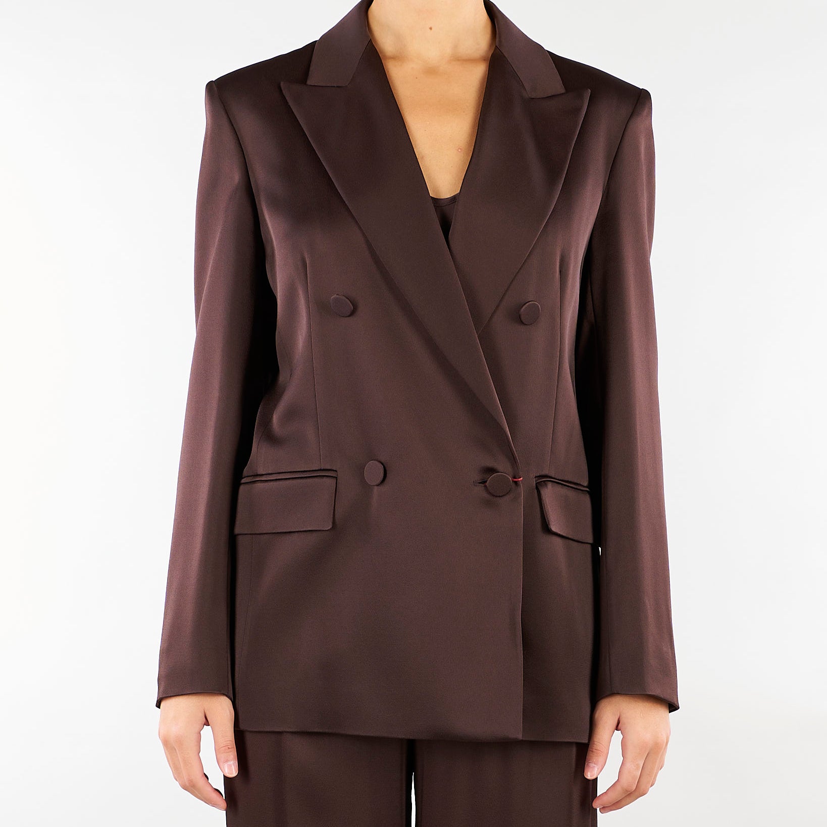Blazer Moro doppiopetto in envers satin MSEARCA 60 MAX MARA STUDIO 