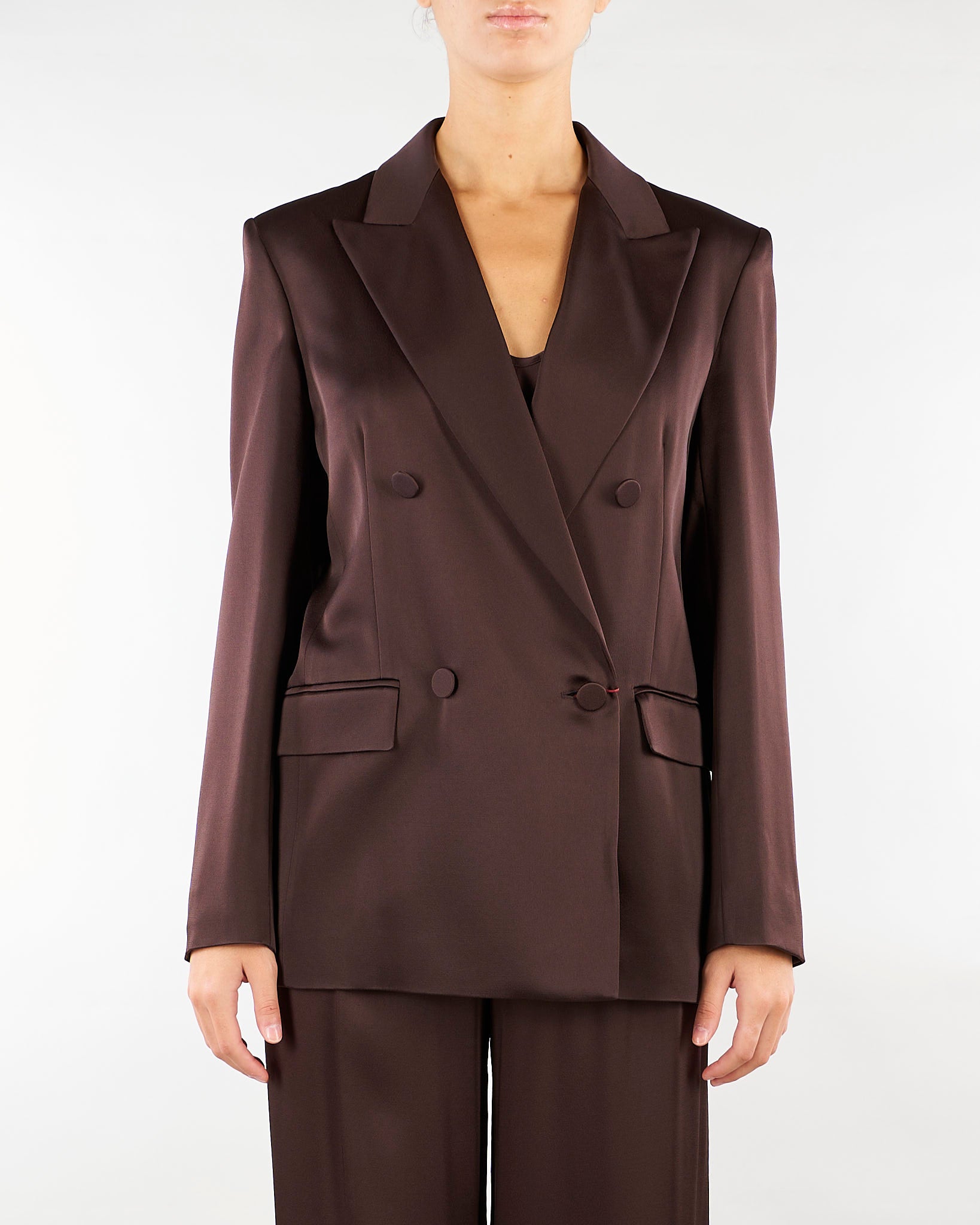 Blazer Moro doppiopetto in envers satin MSEARCA 60 MAX MARA STUDIO 